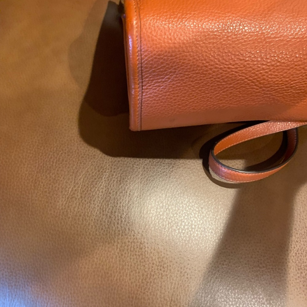 BOMBSHELL SALE!🌼 COACH LTHR TOTE SATCHEL DEEP BRIGHT LIVELY SUNSET PUMPKINY $375 - Picture 6 of 11